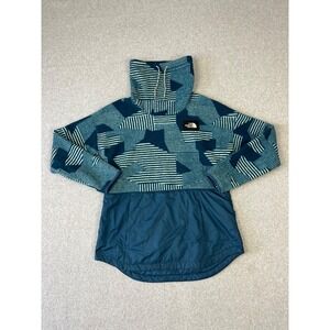 The North Face RIIT Fleece Pullover Womens M Blue Cowl Neck Sweater Geometric